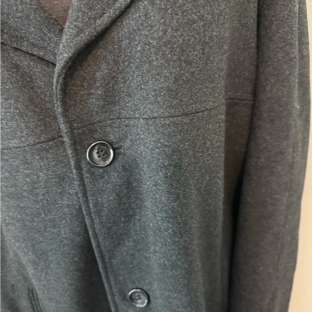 London Fog Charcoal Pea Coat Trench Coat - Picture 7 of 11